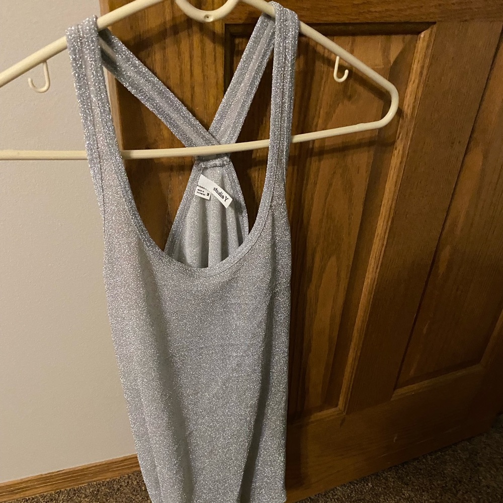 Silver-sparkly tank top!
